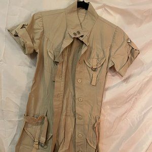 Military inspired khaki tunic/dress